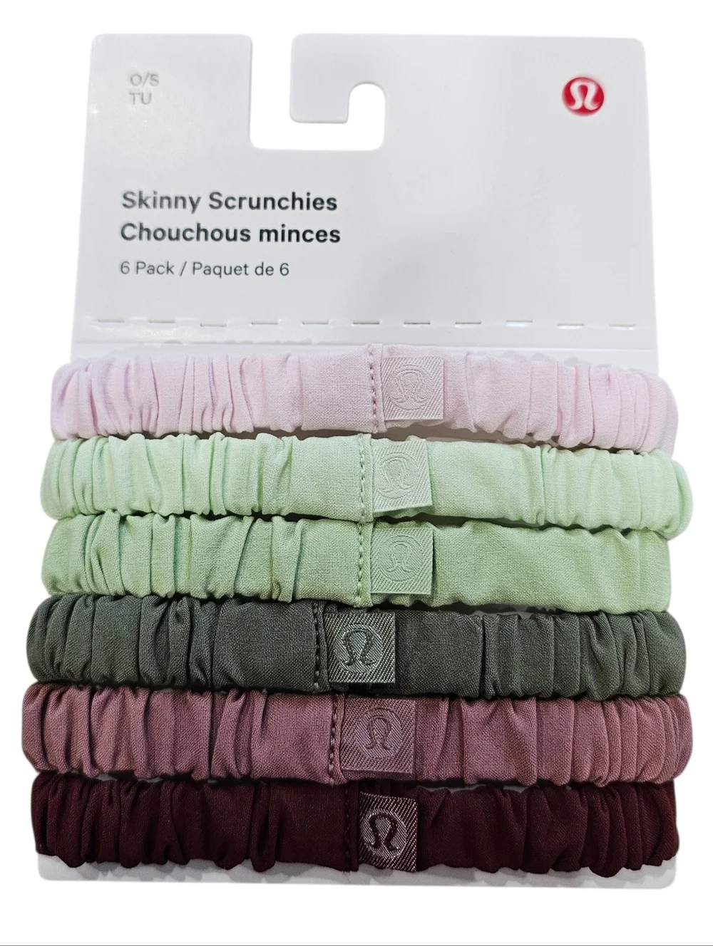Lululemon Skinny Scrunchies 6-Pack in Pastel & Earth Tones, New!
